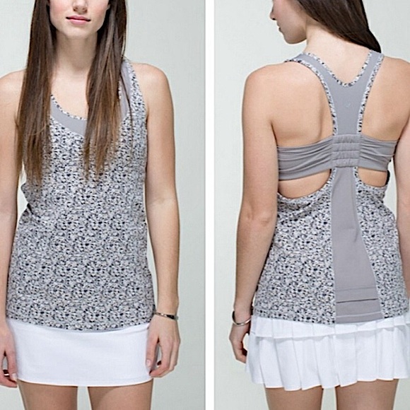 lululemon athletica Tops - Lululemon Gray Floral Turbo Tank